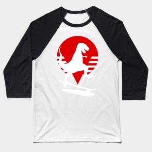 Dinosaur skateboarding skater skating shredding logo Baseball T-Shirt